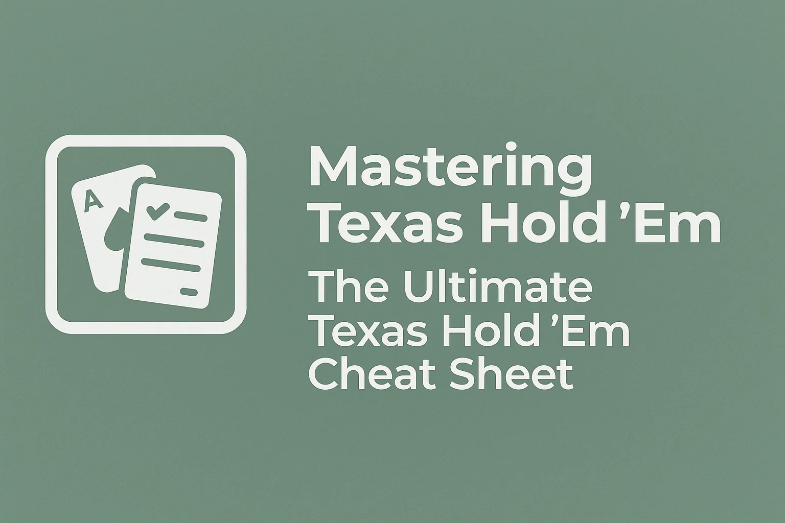 Mastering Texas Hold Em: The Ultimate Texas Hold Em Cheat Sheet